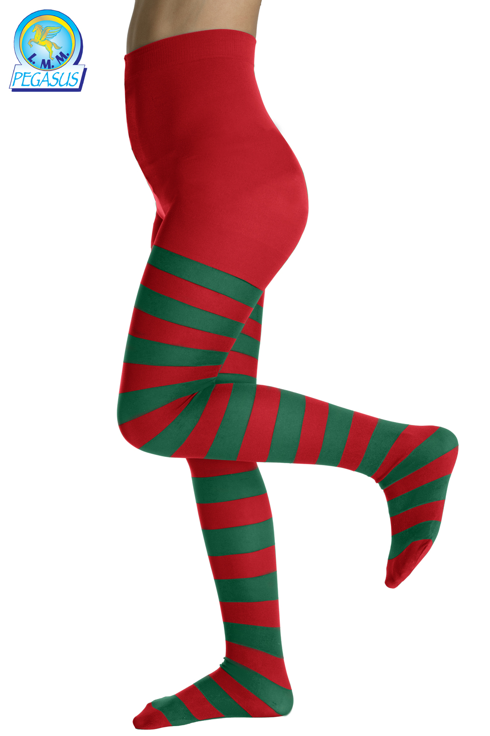 CALZE COLLANT RIGA ROSSO VERDE BAMBINA